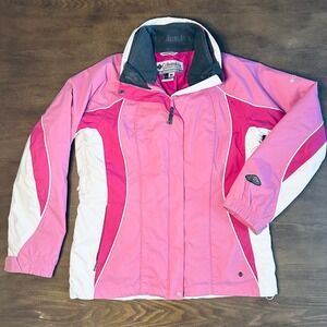 Columbia Women's Pink White Omni‎ Shield Vertex Core Ski Snowboard Jacket Size L